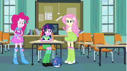 Size: 576x324 | Tagged: safe, screencap, fluttershy, pinkie pie, rarity, twilight sparkle, alicorn, equestria girls, g4, my little pony equestria girls, animated, female, gif, incomplete twilight strong, twilight sparkle (alicorn)