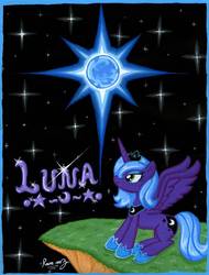 Size: 800x1050 | Tagged: safe, artist:rammzblood, princess luna, alicorn, pony, g4, female, s1 luna, solo