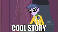 Size: 576x324 | Tagged: safe, edit, edited screencap, screencap, micro chips, equestria girls, g4, my little pony equestria girls, animated, background human, gif, image macro, male, solo