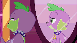 Size: 576x324 | Tagged: safe, screencap, spike, dog, equestria girls, g4, my little pony equestria girls, animated, male, moustache, solo, spike the dog, spike's dog collar, this is our big night