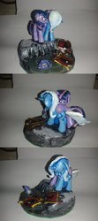 Size: 596x1341 | Tagged: safe, artist:vulpinedesigns, trixie, twilight sparkle, g4, magic duel, crying, hug, irl, photo, sad, sculpture, the sad and depressive trixie