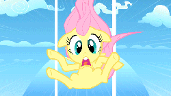 Size: 650x366 | Tagged: safe, screencap, fluttershy, g4, season 1, the cutie mark chronicles, animated, female, filly, filly fluttershy, scared, solo, younger, zoom