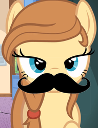 Size: 663x869 | Tagged: safe, oc, oc only, oc:cream heart, earth pony, pony, g4, bedroom eyes, female, looking at you, mare, moustache, so pringles, solo