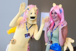 Size: 1280x857 | Tagged: safe, fluttershy, human, bronycon, g4, cosplay, hoers mask, irl, irl human, photo, waifuwaifuflutterass