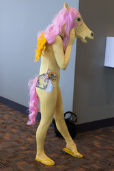 Size: 1280x1912 | Tagged: safe, fluttershy, human, bronycon, g4, cosplay, hoers mask, irl, irl human, photo, solo, waifuwaifuflutterass