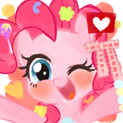 Size: 1024x1024 | Tagged: safe, pinkie pie, ask harajukupinkiepie, g4, cute, diapinkes, female, solo