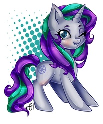 Size: 826x1000 | Tagged: safe, artist:couratiel, oc, oc only, oc:aurora bell, pony, unicorn, purple, solo