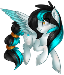 Size: 1176x1374 | Tagged: safe, artist:couratiel, oc, oc only, oc:soaring grace, pegasus, pony, blue, simple background, solo