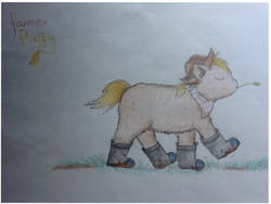 Size: 607x456 | Tagged: safe, artist:waggytail, fluffy pony, boots, farmer, fluffy pony original art