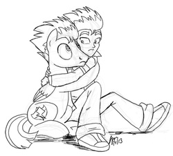 Size: 500x451 | Tagged: safe, artist:scruffytoto, flash sentry, human, equestria girls, g4, human ponidox, monochrome, scared