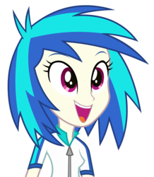 Size: 2563x2938 | Tagged: safe, artist:negasun, dj pon-3, vinyl scratch, equestria girls, g4, cute, female, happy, open mouth, simple background, smiling, solo, transparent background, vector, vinylbetes