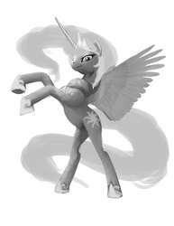 Size: 850x1100 | Tagged: safe, artist:hattonslayden, princess celestia, g4, female, grayscale, solo