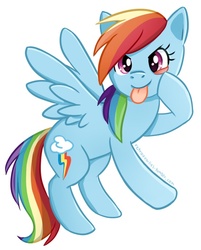 Size: 550x684 | Tagged: safe, artist:tsurime, rainbow dash, g4, female, rude, solo, tongue out
