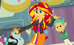 Size: 513x311 | Tagged: safe, snails, snips, sunset shimmer, equestria girls, g4, my little pony equestria girls, balloon