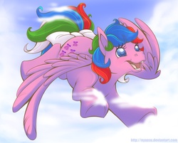 Size: 1000x805 | Tagged: safe, artist:nyaasu, whizzer, g1, female, flying, solo
