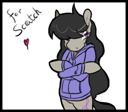 Size: 634x557 | Tagged: safe, artist:enma-darei, octavia melody, earth pony, pony, g4, clothes, female, hoodie, solo