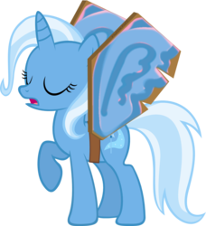 Size: 985x1079 | Tagged: safe, artist:zacatron94, trixie, pony, unicorn, g4, fake wings, female, mare, simple background, solo, transparent background, vector