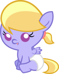 Size: 1970x2463 | Tagged: safe, artist:szfiftyfour, cloud kicker, pegasus, pony, g4, baby, baby pony, diaper, female, simple background, solo, transparent background, younger