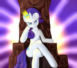 Size: 1600x1400 | Tagged: safe, artist:paulyt7, rarity, pony, unicorn, g4, crossed legs, female, signature, solo, throne, throne slouch