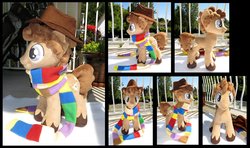 Size: 1160x689 | Tagged: safe, artist:fireflytwinkletoes, pony, doctor who, fourth doctor, irl, photo, plushie, ponified, solo