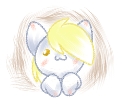 Size: 367x315 | Tagged: safe, artist:crayonderpy, derpy hooves, g4, :3, cure, cute, derp, derpabetes, female, filly, solo