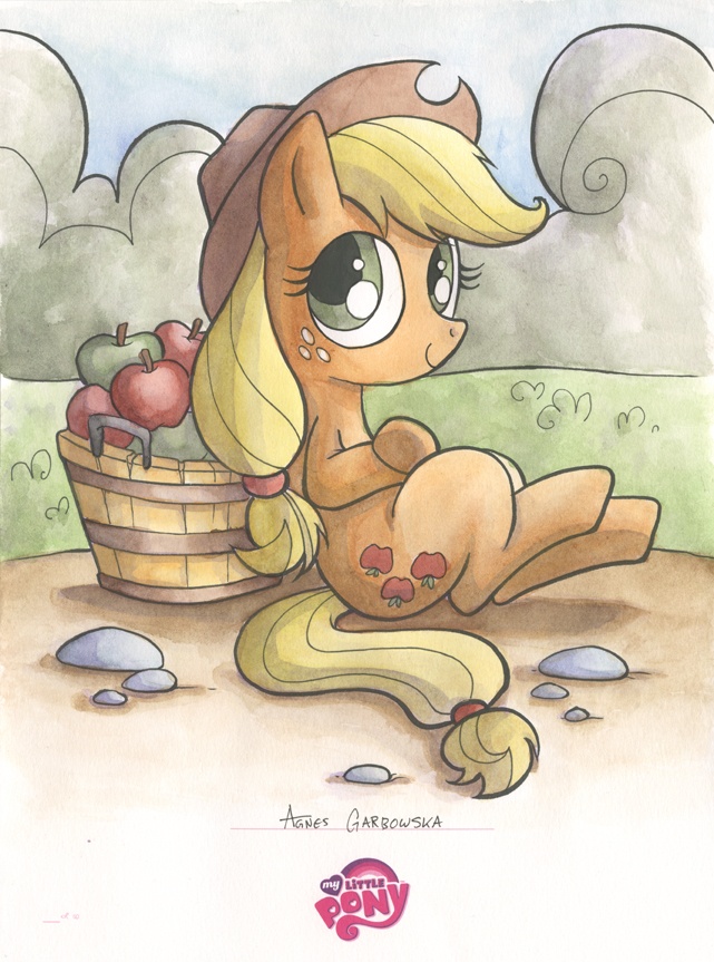 Safe Artist Agnesgarbowska Applejack G Apple Female