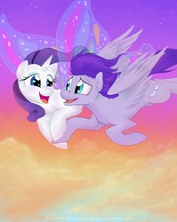 Size: 794x1000 | Tagged: safe, artist:celestiathegreatest, rarity, oc, g4, duo