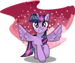 Size: 2492x2115 | Tagged: safe, artist:saturdaymorningproj, twilight sparkle, alicorn, pony, g4, abstract background, female, mare, simple background, solo, sparkles, transparent background, twilight sparkle (alicorn)