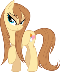 Size: 2266x2710 | Tagged: safe, artist:xxfirefoxwarriorxx, oc, oc only, oc:cream heart, earth pony, pony, g4, cutie mark, female, hooves, mare, recolor, simple background, smiling, solo, transparent background, wet mane