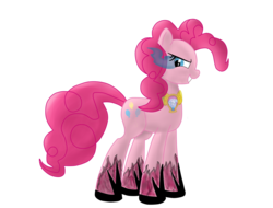 Size: 1600x1218 | Tagged: safe, artist:maybyaghost, pinkie pie, earth pony, pony, g4, corrupted, element of laughter, evil, female, horseshoes, mare, possessed, simple background, solo, sombra eyes, transparent background