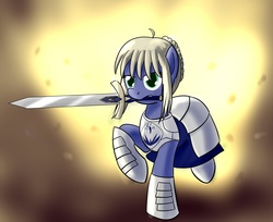 Size: 1500x1222 | Tagged: safe, artist:whatsapokemon, oc, oc only, pony, artoria pendragon, fate/stay night, ponified, saber, solo