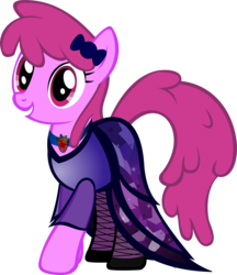 Size: 5626x6500 | Tagged: safe, artist:theshadowstone, berry punch, berryshine, pony, g4, absurd resolution, bow, choker, clothes, dress, female, ribbon, shoes, simple background, solo, stockings, transparent background, vector