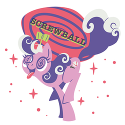 Size: 600x600 | Tagged: dead source, safe, artist:yousukou, screwball, pony, g4, female, hat, propeller hat, solo, swirly eyes