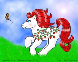 Size: 405x324 | Tagged: safe, artist:marienoire, sugarberry, butterfly, solo