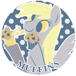 Size: 500x500 | Tagged: dead source, safe, artist:yousukou, derpy hooves, pegasus, pony, g4, female, mare, muffin, solo