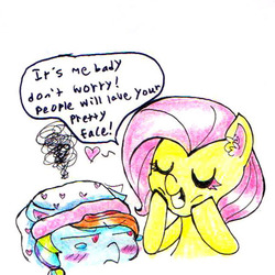 Size: 453x453 | Tagged: safe, fluttershy, rainbow dash, g4, ask-rainbowshy-plz, cute