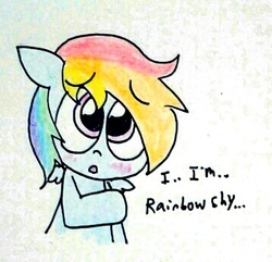 Size: 360x347 | Tagged: safe, rainbow dash, g4, ask-rainbowshy-plz, blushing, female, solo