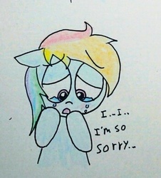 Size: 352x389 | Tagged: safe, rainbow dash, g4, ask-rainbowshy-plz, crying, female, sad, solo