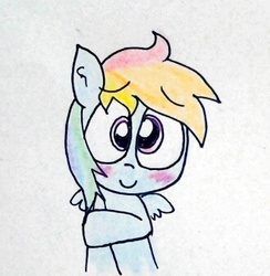 Size: 330x338 | Tagged: safe, rainbow dash, g4, ask-rainbowshy-plz, blushing, female, solo