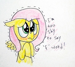 Size: 526x473 | Tagged: safe, fluttershy, g4, ask-rainbowshy-plz, blushing, female, solo