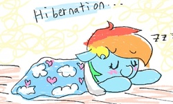 Size: 680x411 | Tagged: safe, rainbow dash, g4, ask-rainbowshy-plz, blushing, female, solo