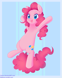 Size: 534x667 | Tagged: safe, artist:pekou, pinkie pie, g4, female, happy, jumping, solo