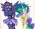 Size: 1280x1062 | Tagged: safe, artist:newyorkx3, princess celestia, twilight sparkle, anthro, g4, belly button, belt, blushing, cleavage, clothes, dress, embarrassed, female, humiliation, imminent sex, implied lesbian, implied shipping, implied twilestia, midriff, nodding, pants, ribbon, smiling, tank top, traditional art, tutu, twilight sparkle (alicorn)