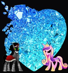 Size: 3300x3552 | Tagged: safe, edit, king sombra, princess cadance, g4, angry, bad edit, bad end, crystal heart, high res, this will end in tears, this will end in tears and/or death