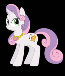 Size: 827x966 | Tagged: dead source, safe, artist:silverwingbrony, sweetie belle, pony, unicorn, g4, alternate hairstyle, black background, cute, cutie mark, elements of harmony, female, horn, mare, necklace, older, older sweetie belle, simple background, solo
