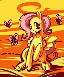 Size: 750x900 | Tagged: safe, artist:lexx2dot0, fluttershy, butterfly, g4, female, portrait, solo