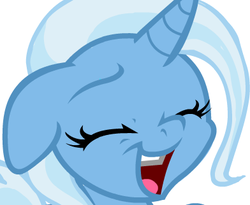 Size: 392x322 | Tagged: safe, artist:inkwell, trixie, pony, unicorn, g4, cropped, female, laughing, mare, reaction image, solo