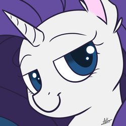 Size: 3200x3200 | Tagged: safe, artist:thezealotnightmare, rarity, g4, female, smiling, smirk, solo