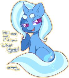 Size: 864x983 | Tagged: safe, artist:amphypop, trixie, pony, unicorn, g4, beanbrows, cutie mark, eyebrows, female, horn, lidded eyes, mare, raised hoof, simple background, smiling, solo, transparent background