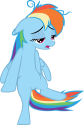 Size: 1571x2320 | Tagged: safe, artist:klaifferon, rainbow dash, g4, sleepless in ponyville, belly, featureless crotch, female, simple background, solo, transparent background, vector, wasted